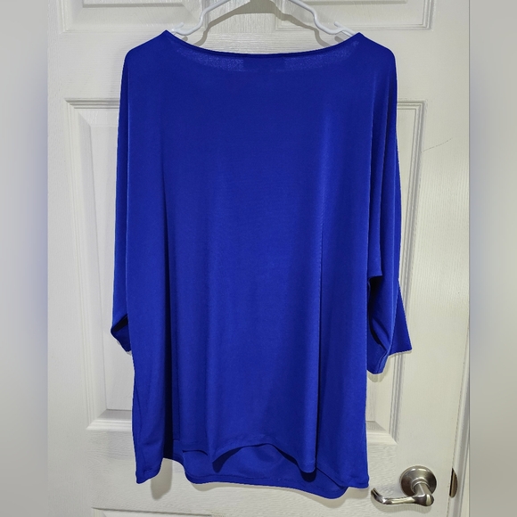 Michael Kors Women's Blue Cold Shouder Top Size 2X - Picture 8 of 9